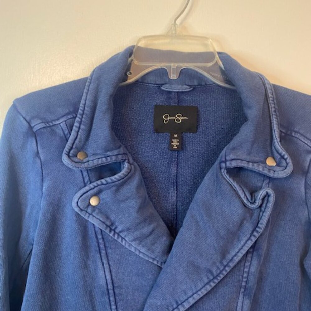 Jessica Simpson Moto Jacket Gigot S Asymmetrical Front Military Band Style Y2K - Picture 3 of 6